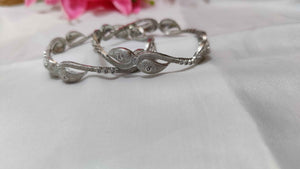 White Shine One Carat Bangles