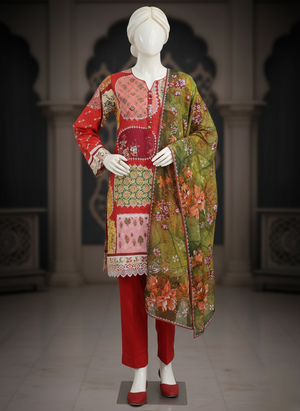 PALTAR 3PC Unstitched Printed Lawn Suit – Premium Summer Collection