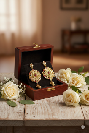 Floral Rajwari Earring - Al Nafees Collection