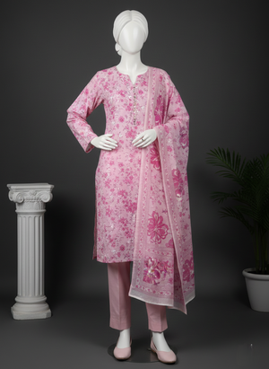 3PC Unstitched Printed Lawn Suit by Lala
