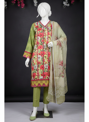 Al-Nafees 3PC Stitched Lawn Suit |Eid Launch