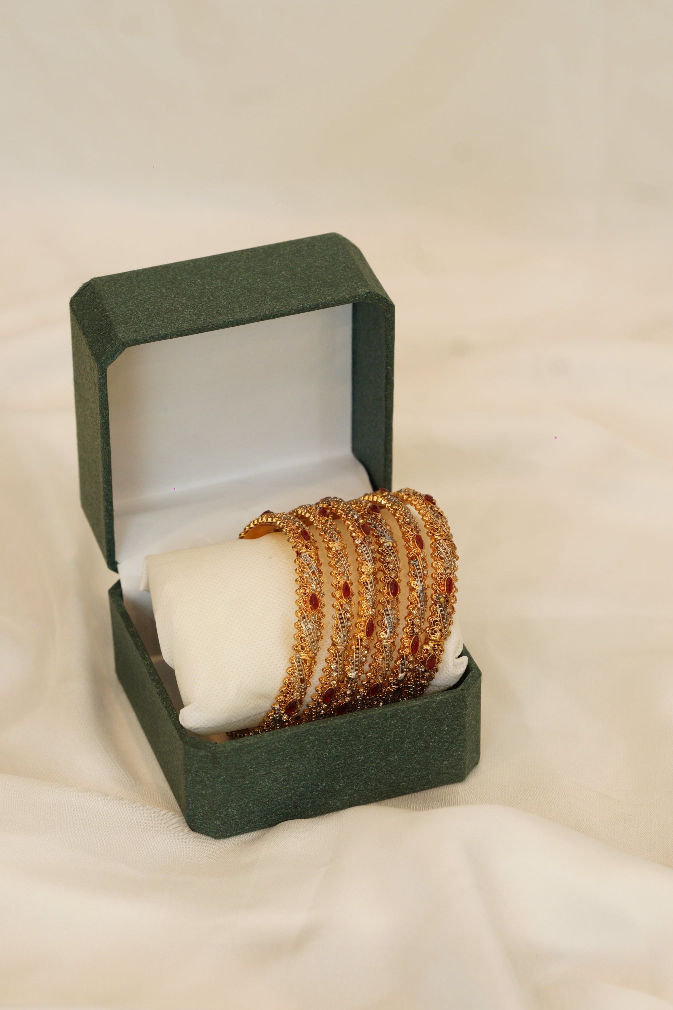 Red & Golden Fancy Bangle Set