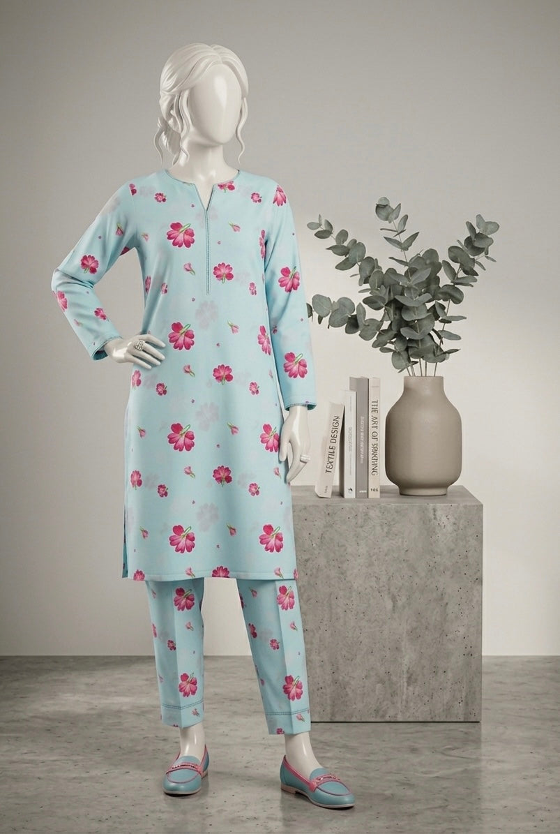 Unstitched Beautiful Two Piece Floral Printed Lawn Suit