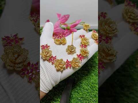 Rose Flower 1 Carat Bridal Set