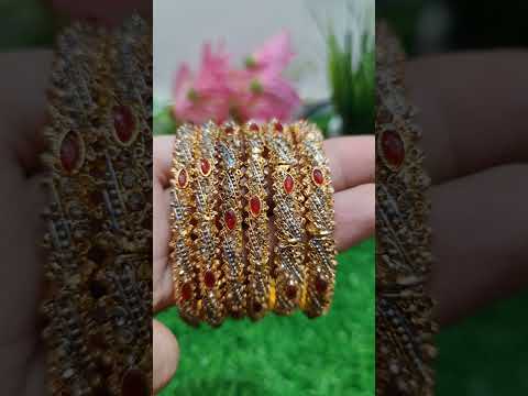 Red & Golden Fancy Bangle Set
