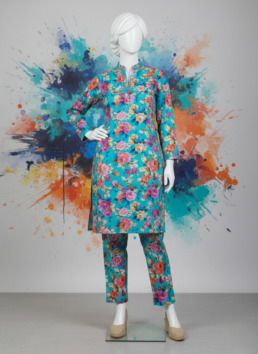 Ethnic 2 Piece Unstitched Lawn Suit