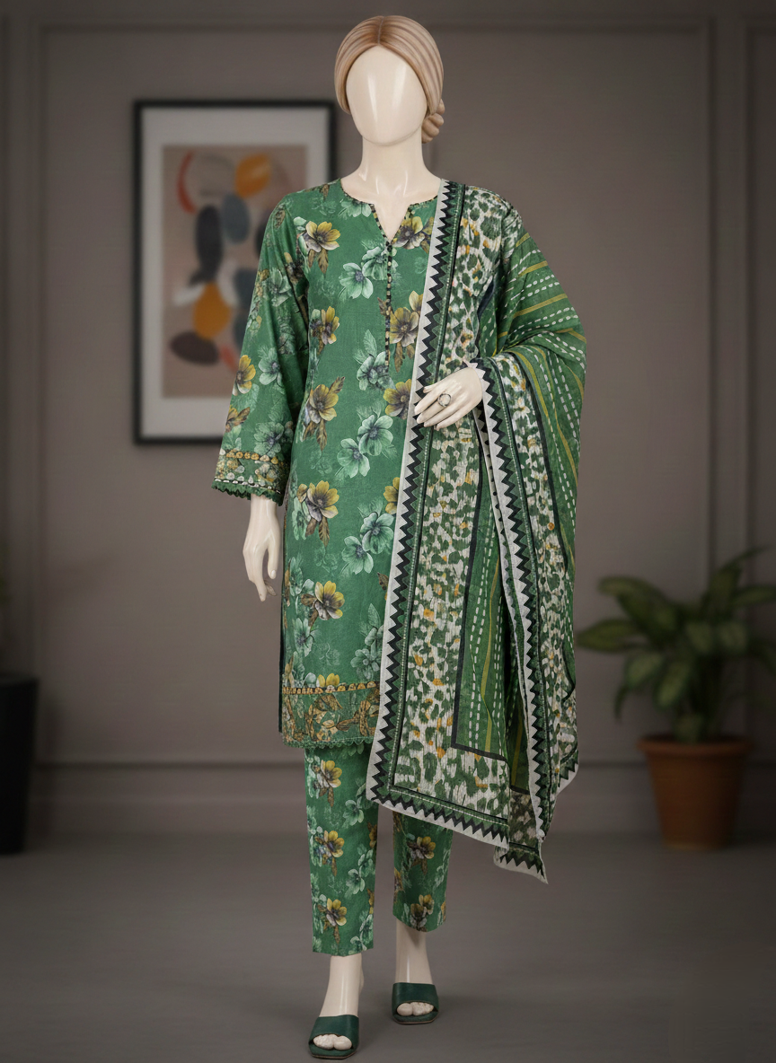 Ethnic 3PC Unstitched Lawn Suit