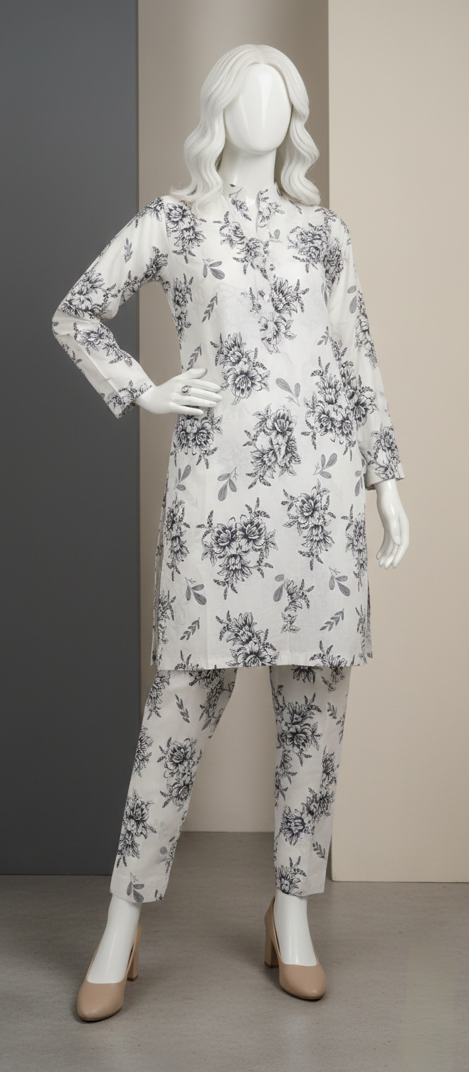 2PC-Unstitched-Ethnic Lawn Suit