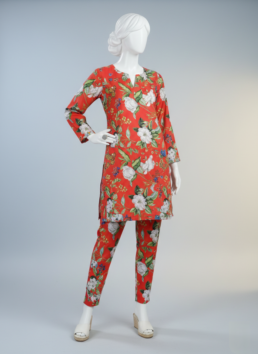 2 Piece Unstitched Ethnic Lawn Suit