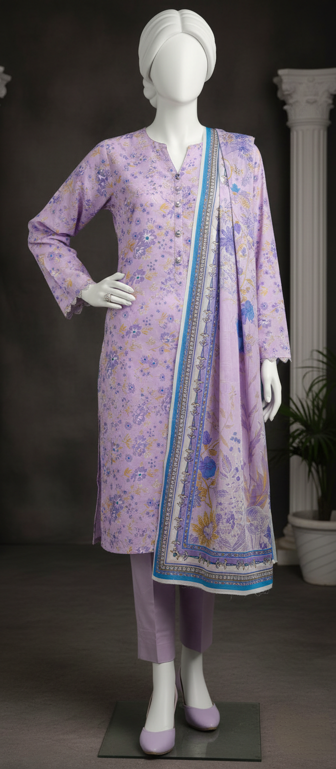 3 Piece Unstitched Lawn Suit by LALA