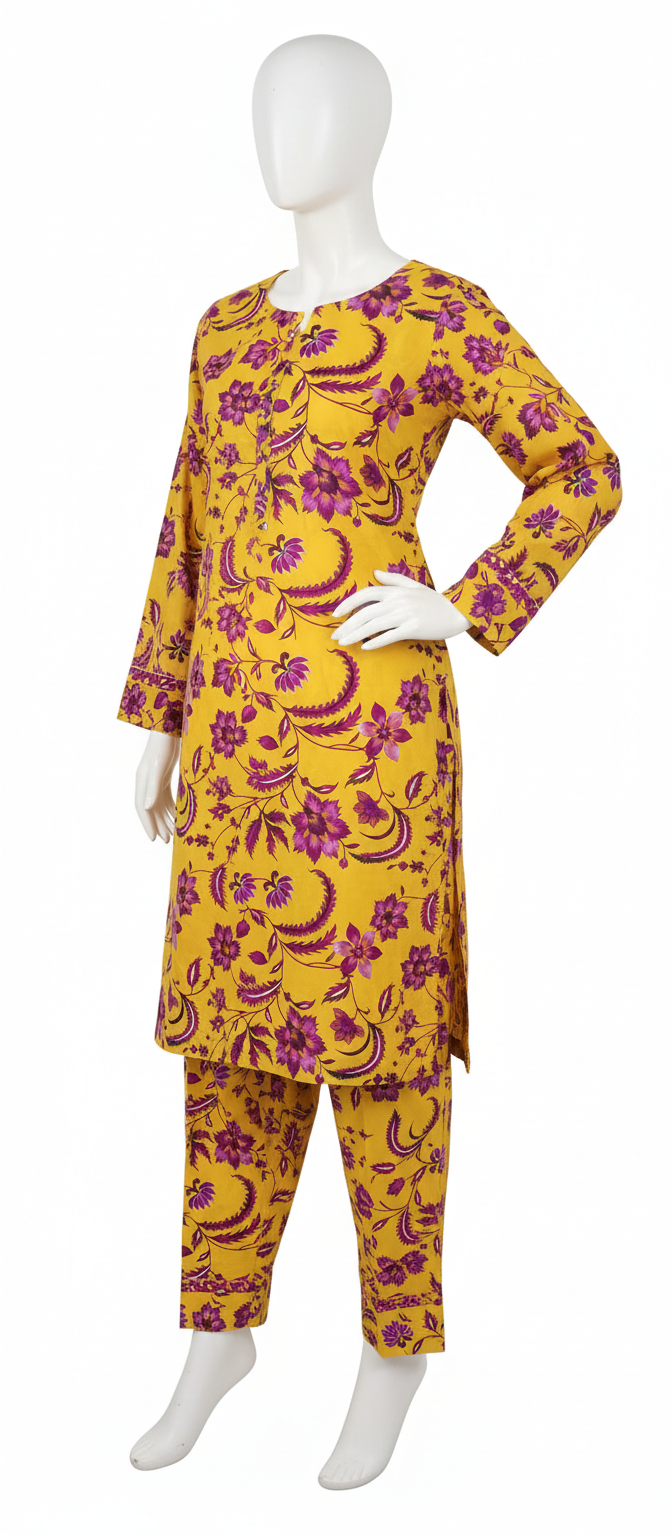 2PC Unstitched Lawn – Same Printed (Ethnic)