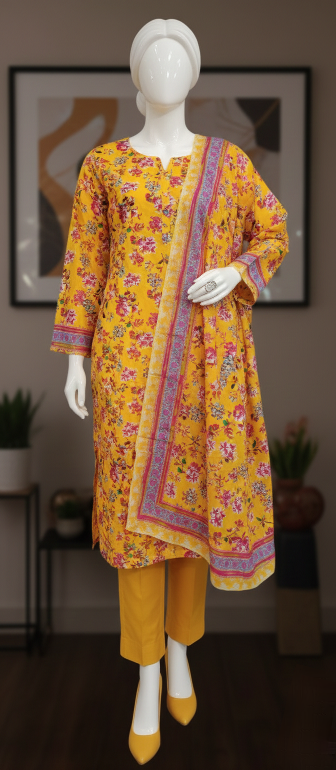 Sapphire 3 Piece Unstitched Lawn Suit