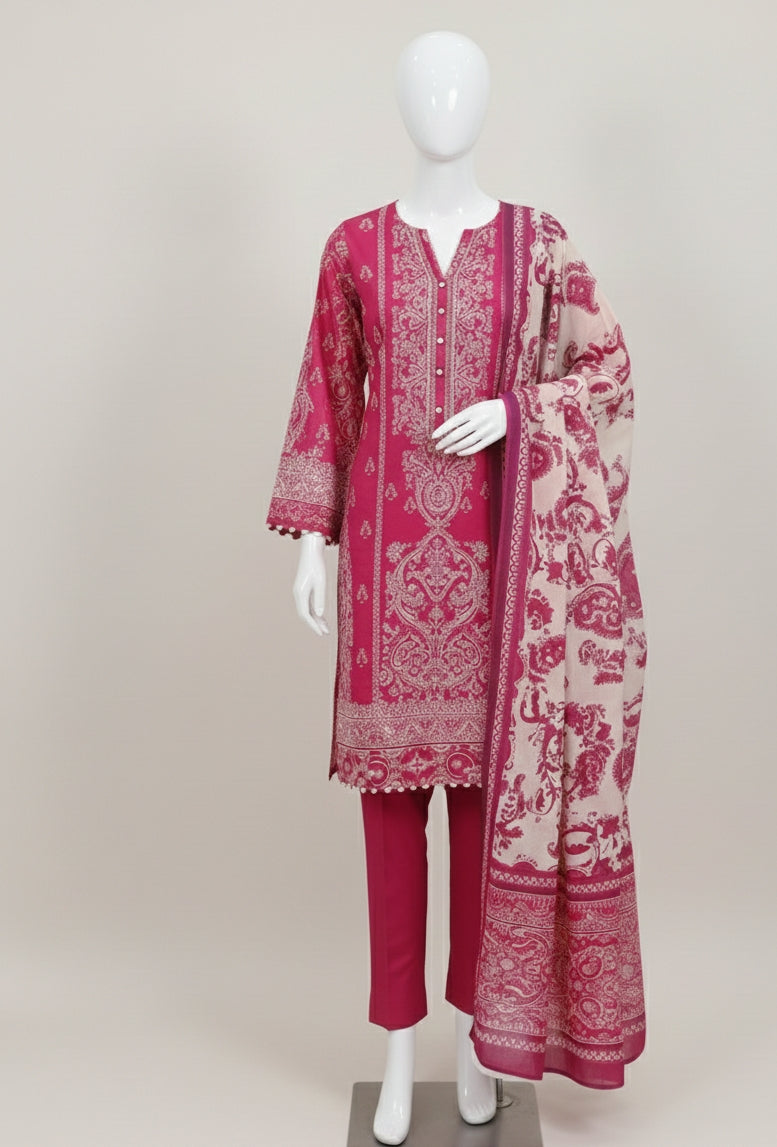 Rangreza Printed Lawn 3-Piece Unstitched Suit | Summer Collection