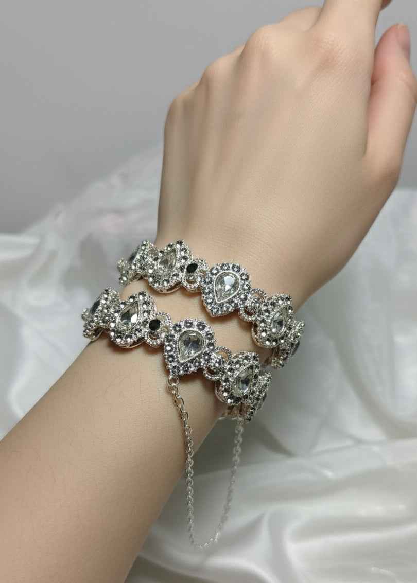 Elegant White Kangan Pair