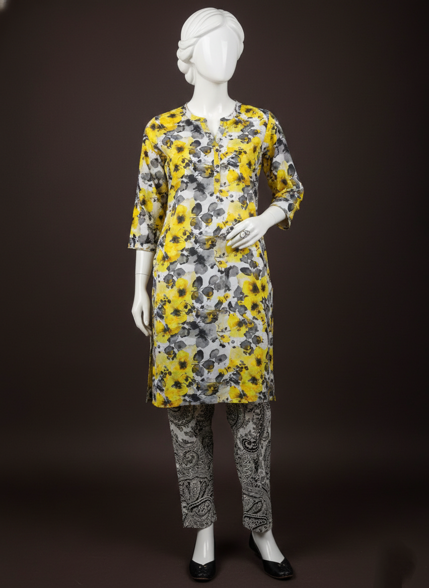 Printed 2 Piece Ladies Suit | Shirt & Trouser – Trendy Summer Wear