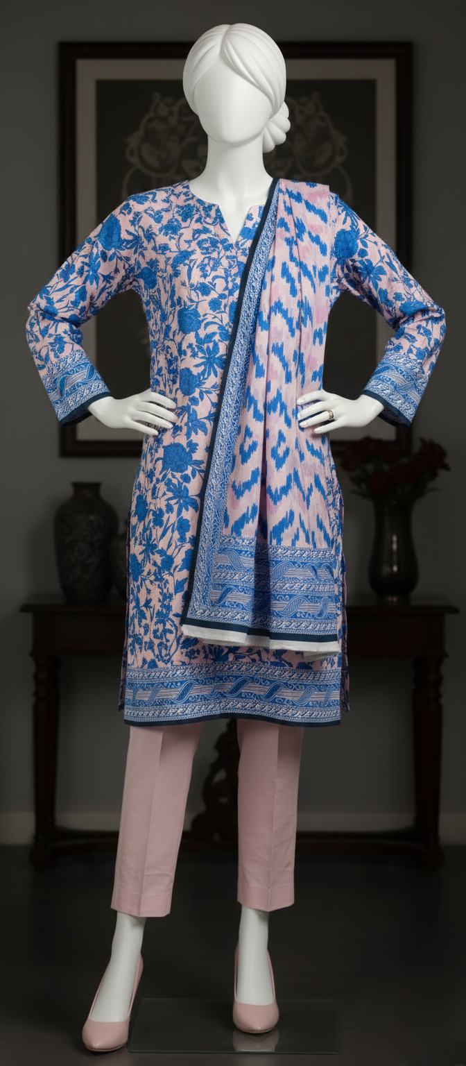 Beyond East 3pc Unstitched Lawn Suit