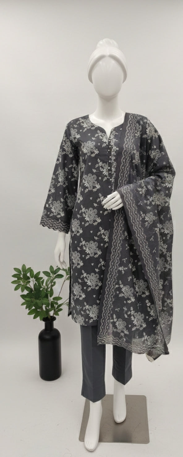 Saya 3PC Unstitched Lawn Suit