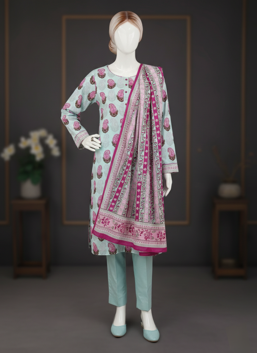 Regalia 3 Piece Unstitched Lawn Suit – Premium Summer Collection