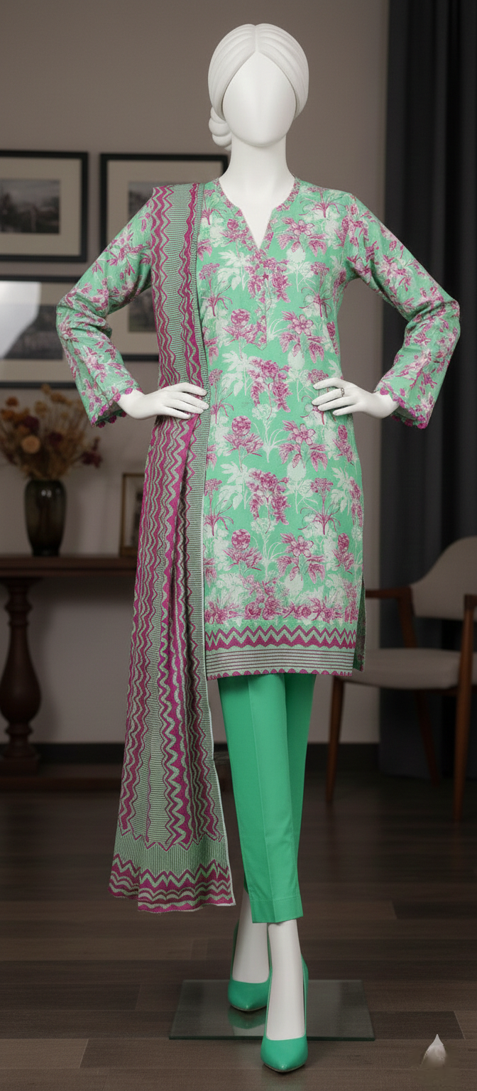 Beyond East 3pc Unstitched Lawn Suit For women