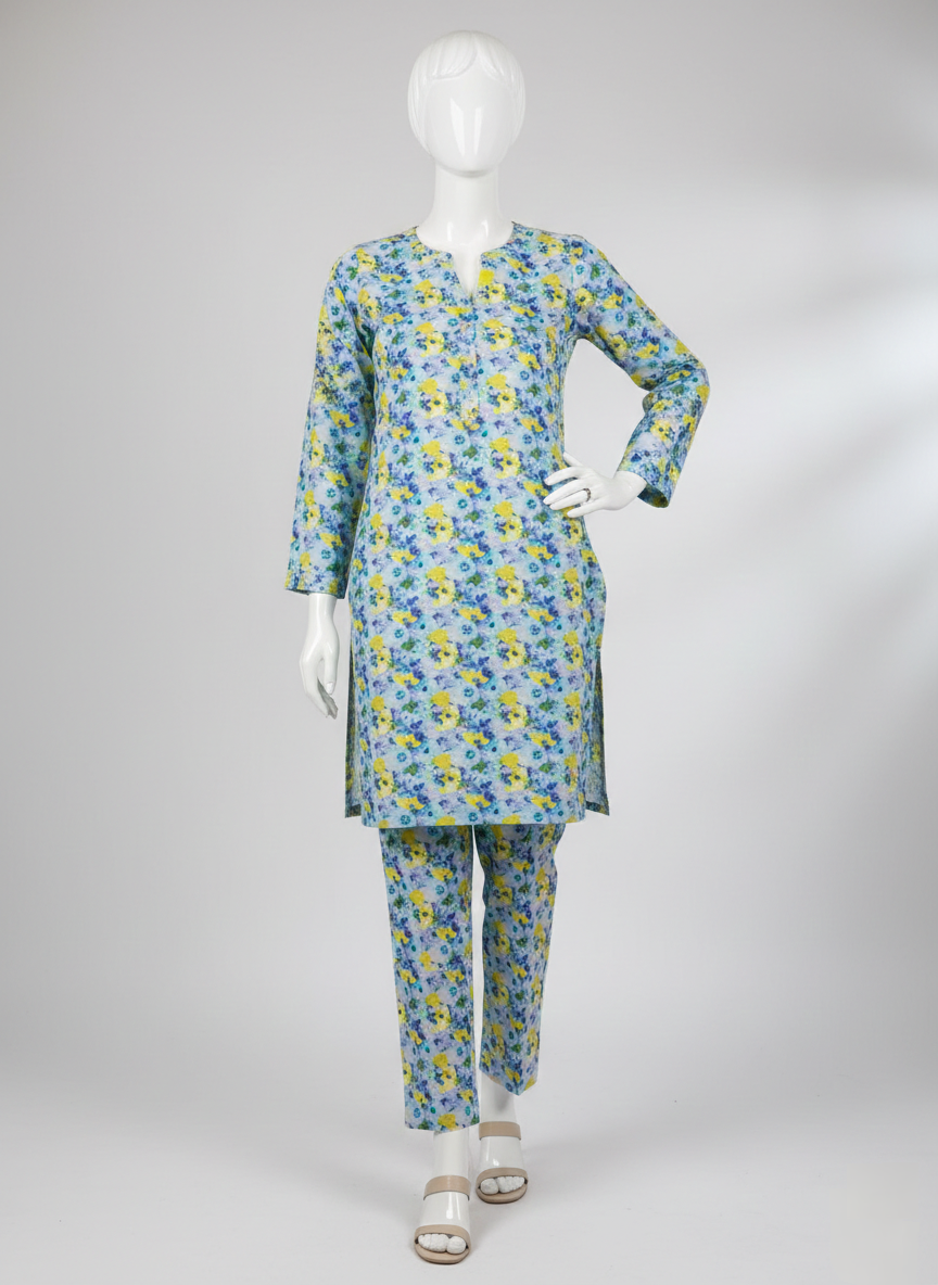 Ethnic 2 Piece Lawn Fabric – Unstitched