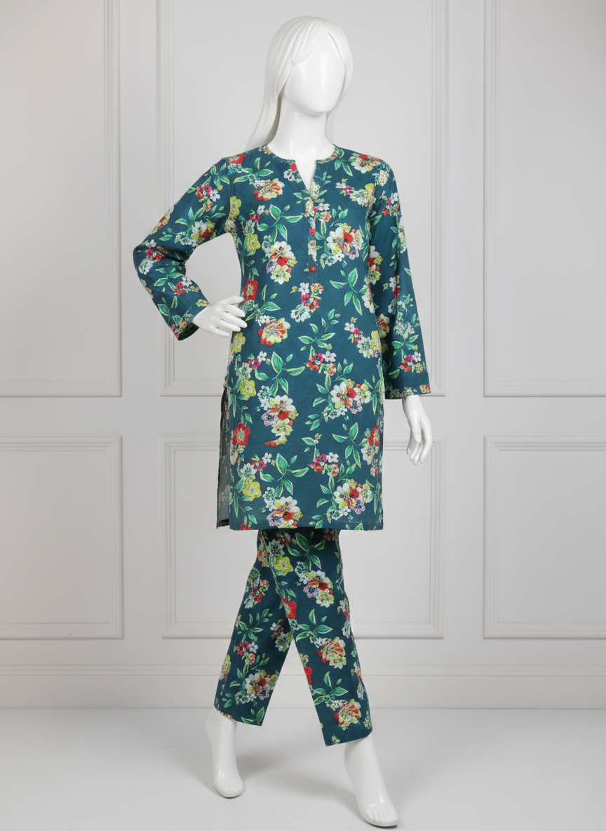 2PC Unstitched Lawn by Mehar