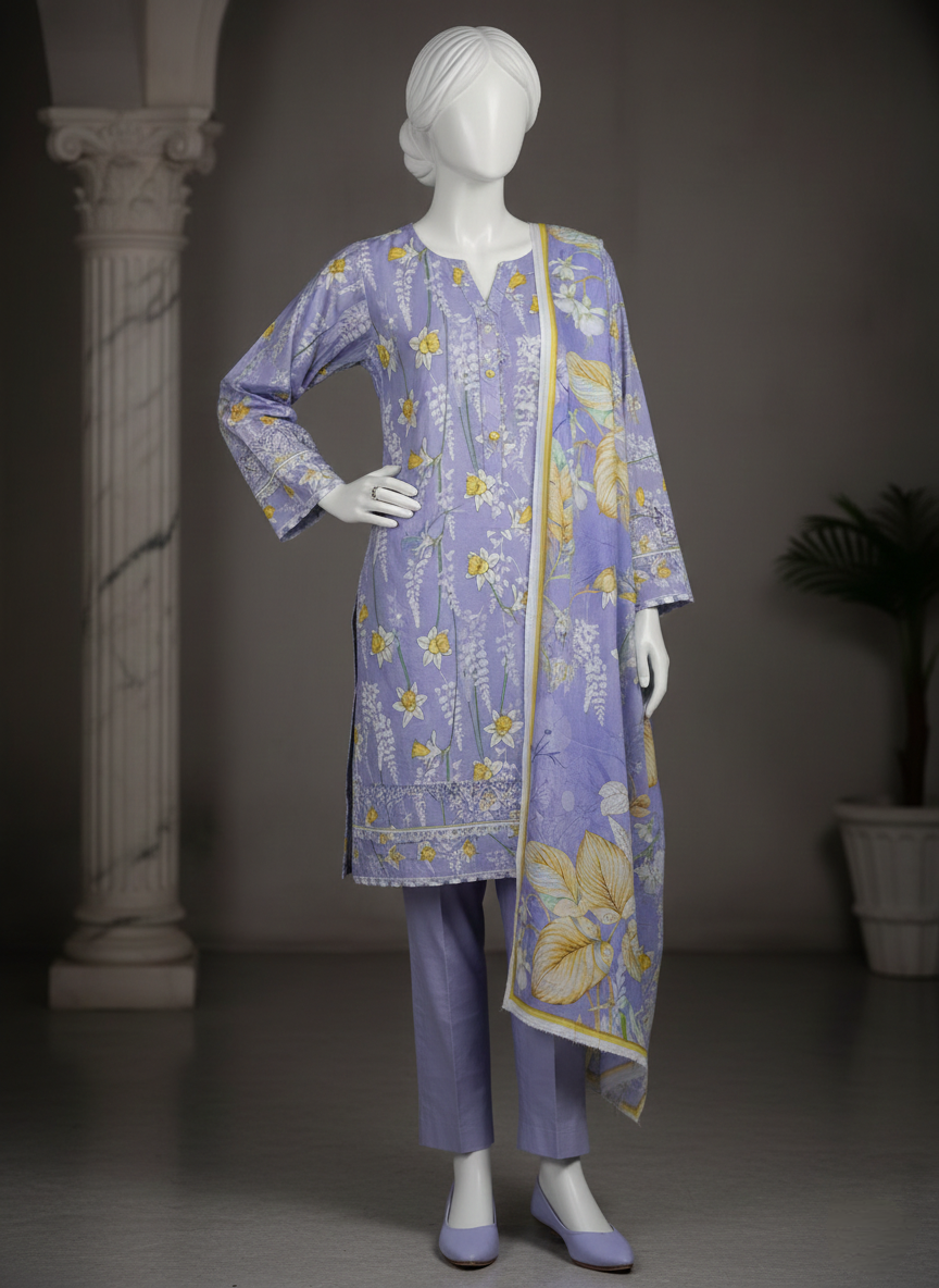 Elegant LALA 3 PC Unstitched Lawn Suit